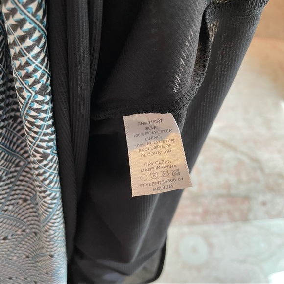 Collective Concepts Blue Geometric Print High Neck Maxi Dress - Picture 7 of 7